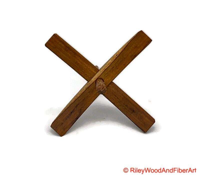 Mega Turkish Drop Spindle - Teak Whorl with White Oak Shaft made by Riley Wood and Fiber Art