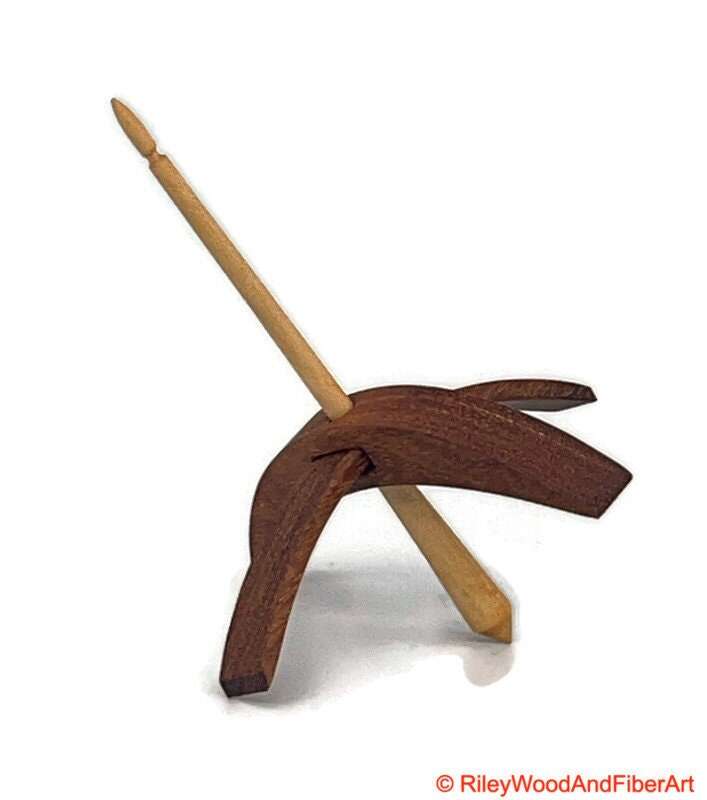 Medium Turkish Drop Spindle - Tzalam Whorl with Maple Shaft made by Riley Wood and Fiber Art