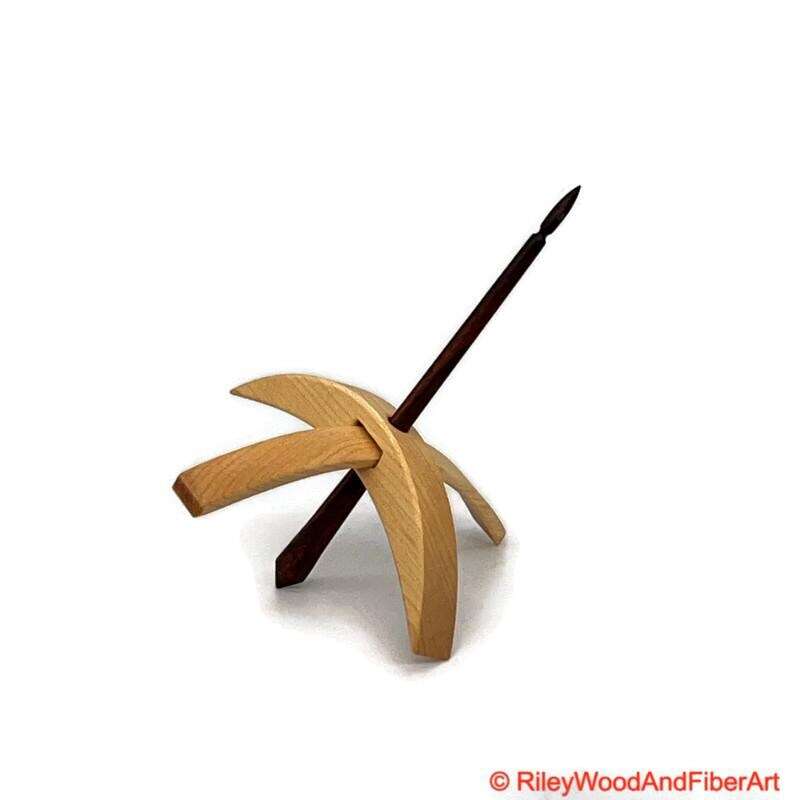 Medium Turkish Drop Spindle - Maple Whorl with Jobillo Shaft made by Riley Wood and Fiber Art