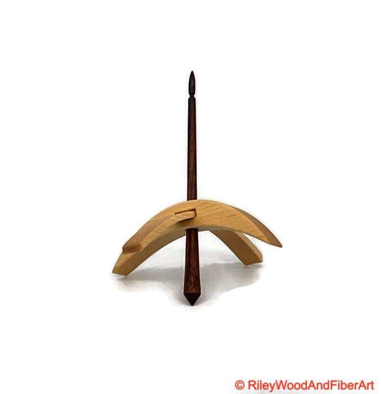 Medium Turkish Drop Spindle - Maple Whorl with Jobillo Shaft made by Riley Wood and Fiber Art