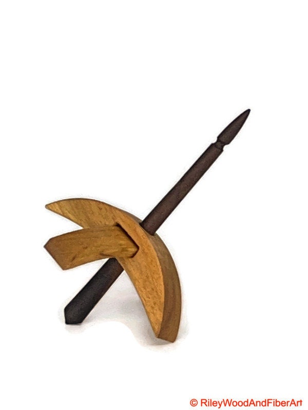 Mini Turkish Drop Spindle - Myrtle Whorl with Walnut Shaft made by Riley Wood and Fiber Art