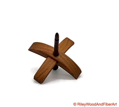 Mini Turkish Drop Spindle - Cherry Whorl with Jobillo Shaft made by Riley Wood and Fiber Art