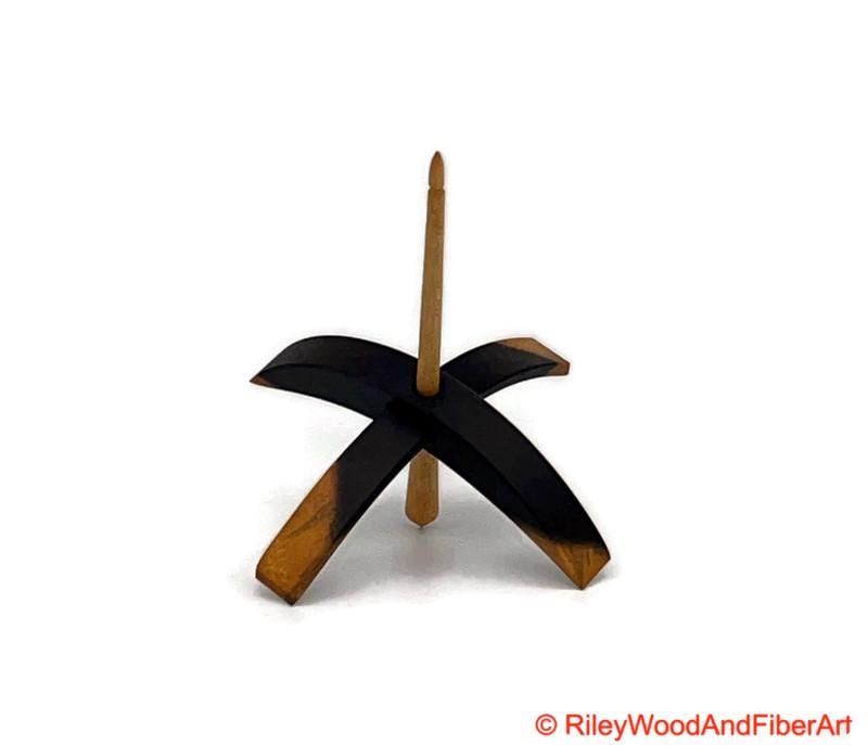 Medium Turkish Drop Spindle - Katalox Mostly Heartwood Whorl with Maple Shaft made by Riley Wood and Fiber Art