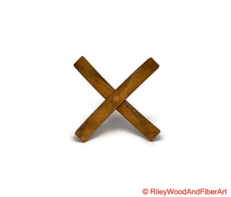 Medium Turkish Drop Spindle - Katalox Mostly Sapwood Whorl with Maple Shaft made by Riley Wood and Fiber Art