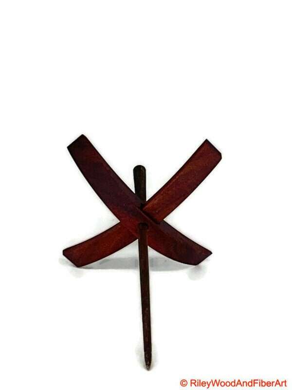 Mega Turkish Drop Spindle - Granadillo Whorl with Walnut Shaft made by Riley Wood and Fiber Art