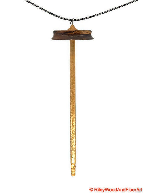 Top Whorl Drop Spindle - Zebra & Walnut - 20g Made by Riley Wood and Fiber Art