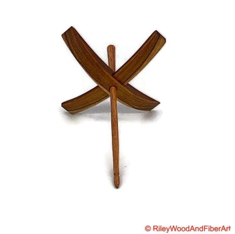 Mega Turkish Drop Spindle - Teak Whorl with Red Oak Shaft made by Riley Wood and Fiber Art