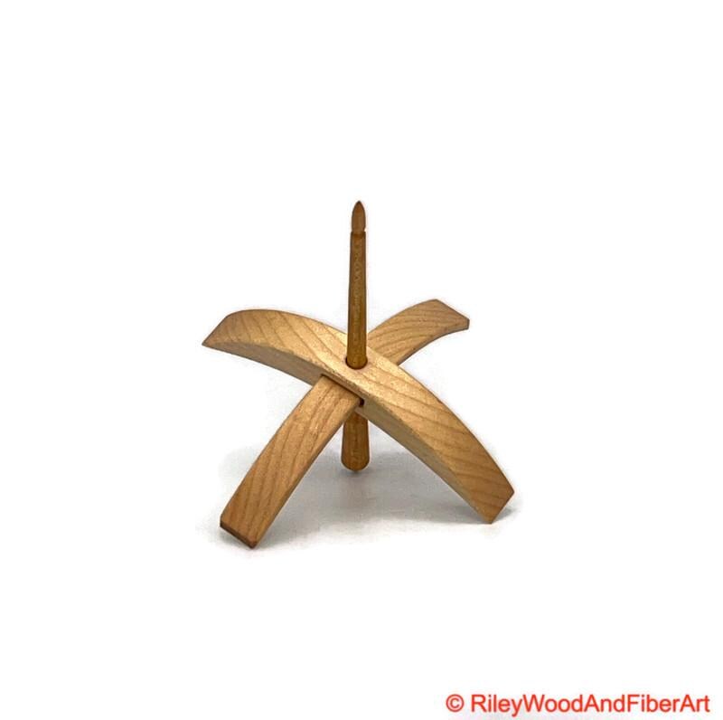 Medium Turkish Drop Spindle - Maple Whorl with Apple Shaft made by Riley Wood and Fiber Art