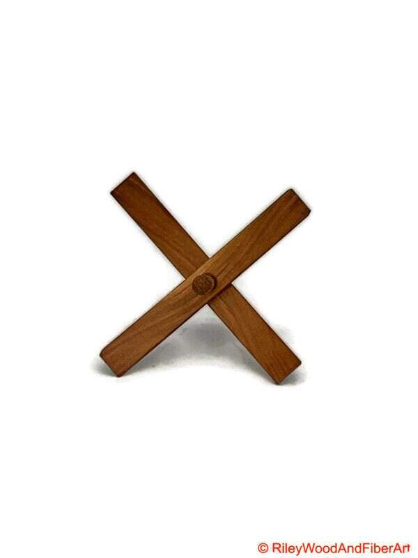 Medium Turkish Drop Spindle - Cherry at Demarcation Whorl with White Oak Shaft made by Riley Wood and Fiber Art