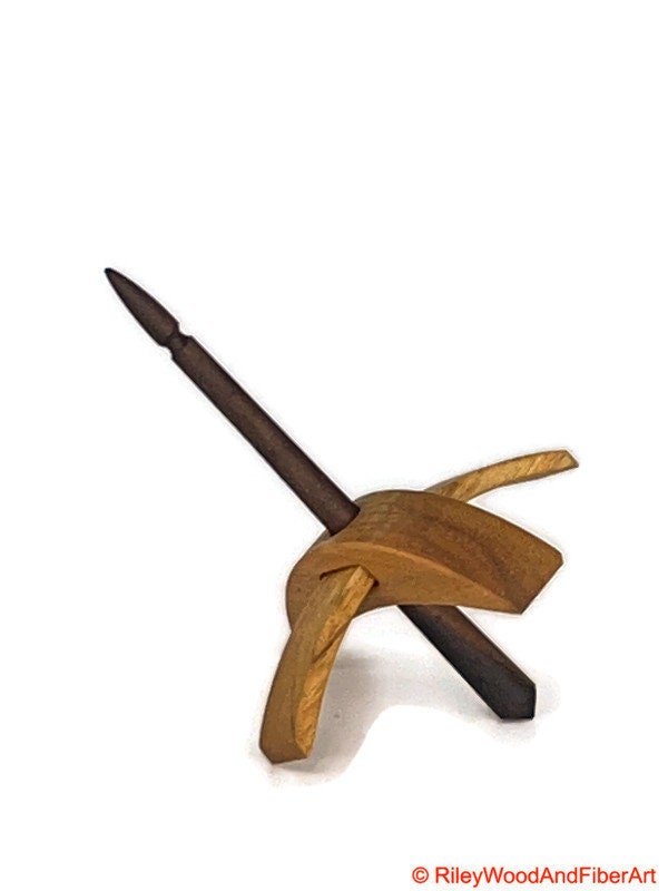 Mini Turkish Drop Spindle - Myrtle Whorl with Walnut Shaft made by Riley Wood and Fiber Art