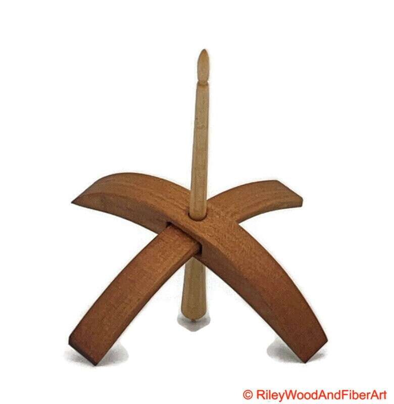 Medium Turkish Drop Spindle - Cherry Whorl with Apple Shaft made by Riley Wood and Fiber Art