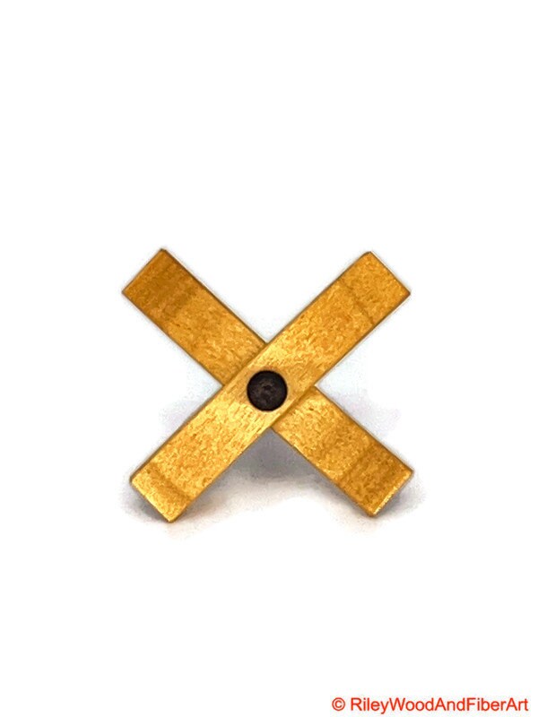 Mini Turkish Drop Spindle - Quartersawn Avodire Whorl with Walnut Shaft on white background