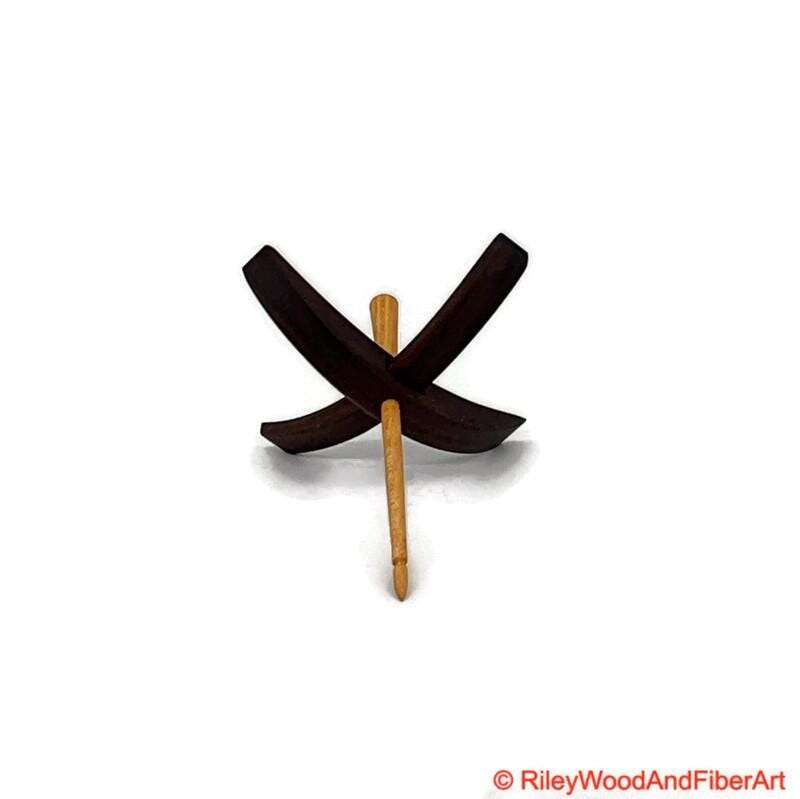 Medium Turkish Drop Spindle - Walnut Whorl with Apple Shaft made by Riley Wood and Fiber Art