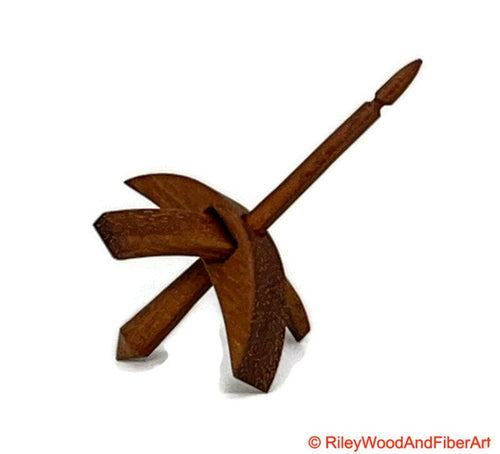 Mini Turkish Drop Spindle - Monkey Pod Whorl with Cherry Shaft made by Riley Wood and Fiber Art