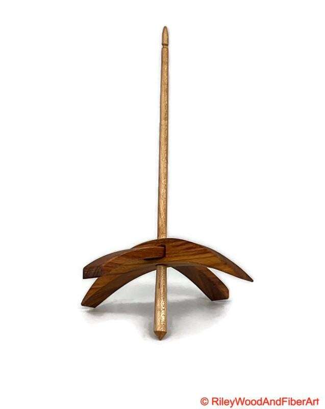 Mega Turkish Drop Spindle - Canary Whorl with Maple Shaft made by Riley Wood and Fiber Art