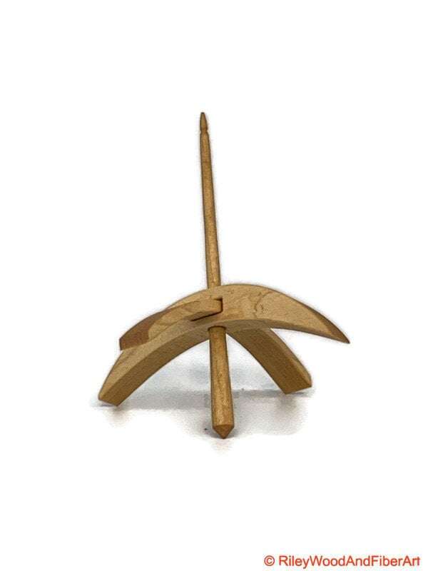 Medium Turkish Drop Spindle - Maple Whorl with Maple Shaft made by Riley Wood and Fiber Art