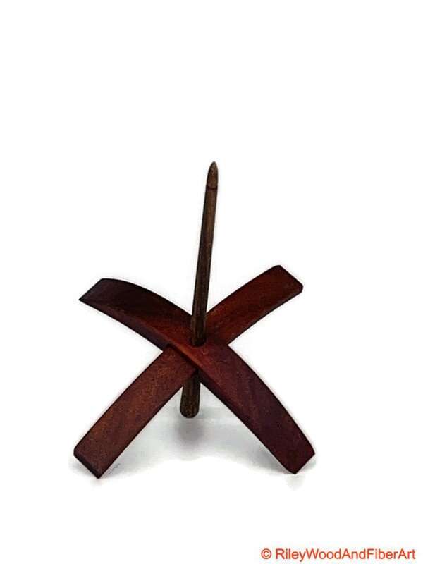 Mega Turkish Drop Spindle - Granadillo Whorl with Walnut Shaft made by Riley Wood and Fiber Art