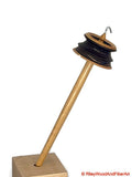 Top Whorl Drop Spindle - Walnut & Maple - 29g on white background