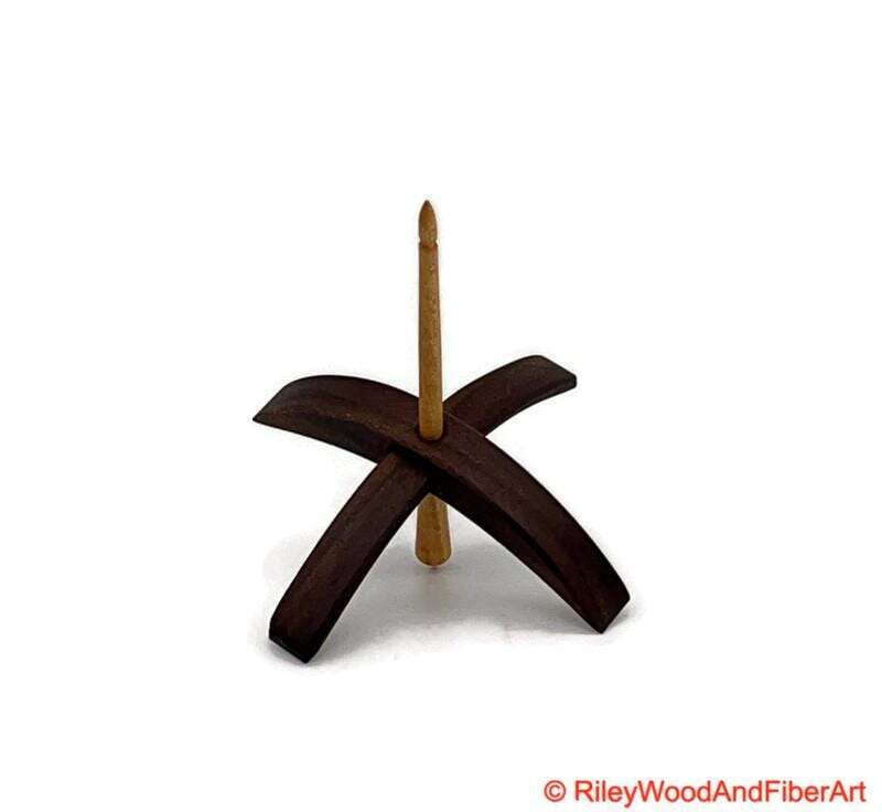 Medium Turkish Drop Spindle - Walnut Whorl with Apple Shaft made by Riley Wood and Fiber Art