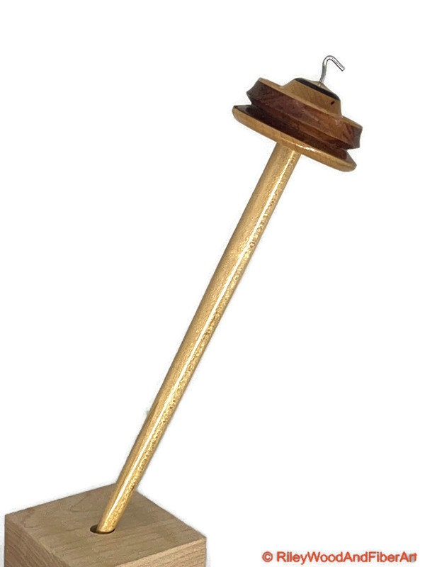 Top Whorl Drop Spindle - Walnut, Maple & Allo - 33g Made by Riley Wood and Fiber Art