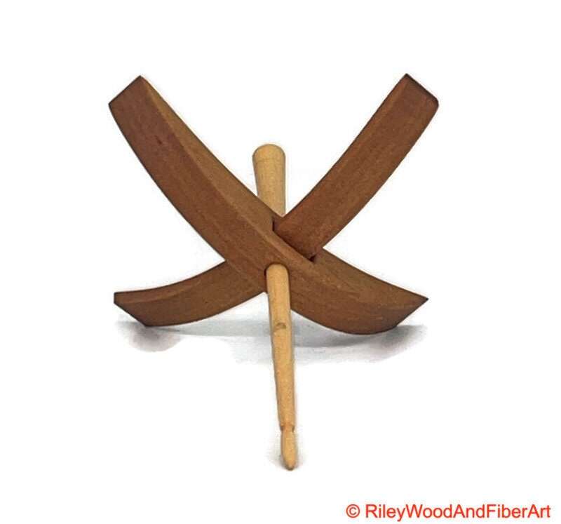 Medium Turkish Drop Spindle - Cherry Whorl with Apple Shaft made by Riley Wood and Fiber Art