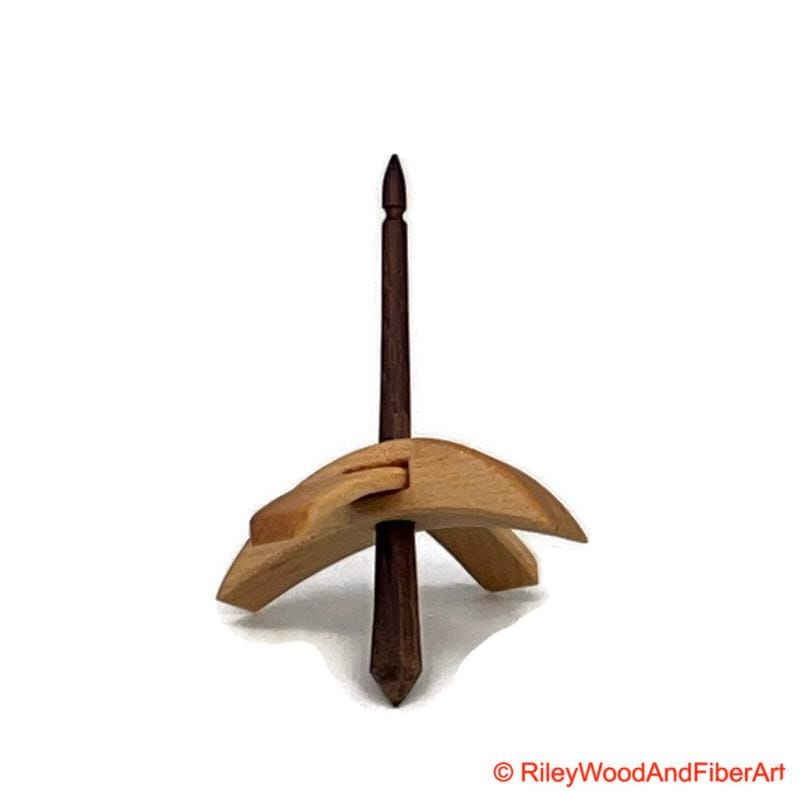 Mini Turkish Drop Spindle - Maple Whorl with Honduran Rosewood Shaft made by Riley Wood and Fiber Art