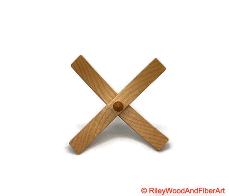 Medium Turkish Drop Spindle - Maple Whorl with Apple Shaft made by Riley Wood and Fiber Art