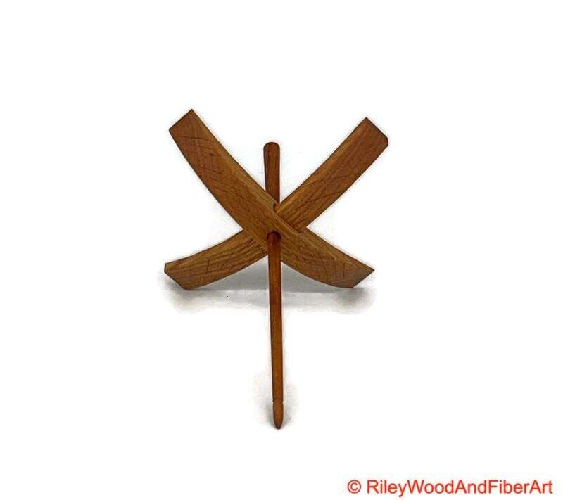 Mega Turkish Drop Spindle - Rift Sawn White Oak Whorl with Cherry Shaft made by Riley Wood and Fiber Art