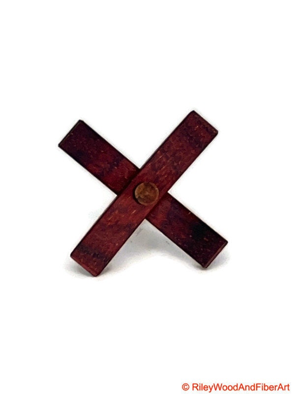 Mini Turkish Drop Spindle - Padauk Whorl with Maple Heartwood Shaft on white background