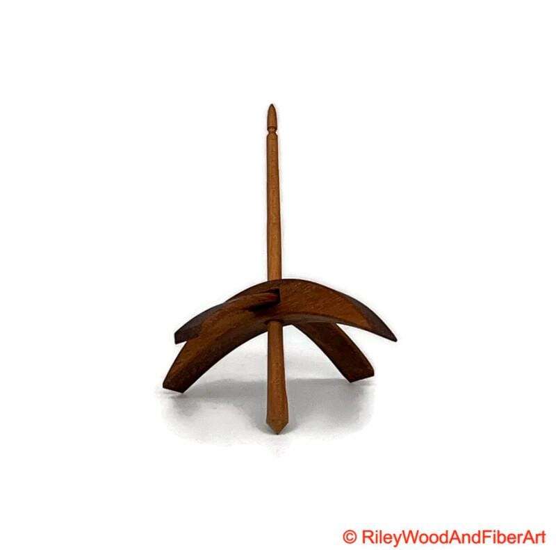 Medium Turkish Drop Spindle - Monkey Pod Whorl with Cherry Shaft made by Riley Wood and Fiber Art