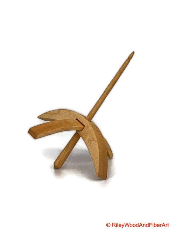 Medium Turkish Drop Spindle - Maple Whorl with Maple Shaft made by Riley Wood and Fiber Art