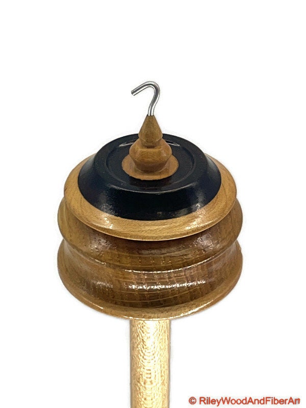 Top Whorl Drop Spindle - Walnut, Maple & White Oak - 45g Made by Riley Wood and Fiber Art