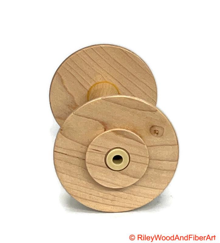 Spinning Wheel Bobbins Made by Riley Wood and Fiber Art