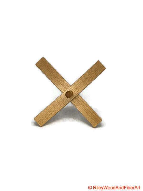 Medium Turkish Drop Spindle - Maple Whorl with Maple Shaft made by Riley Wood and Fiber Art