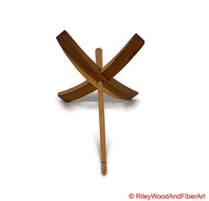 Mega Turkish Drop Spindle - Teak Whorl with Maple Shaft made by Riley Wood and Fiber Art