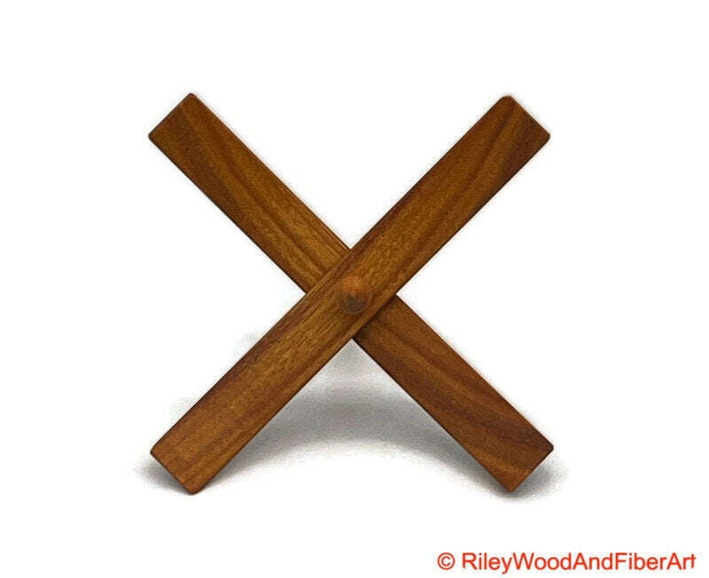 Mega Turkish Drop Spindle - Canary Whorl with Slightly Curly Maple Shaft made by Riley Wood and Fiber Art