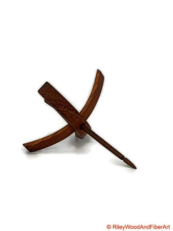 Medium Turkish Drop Spindle - Tzalam Whorl with Walnut Shaft made by Riley Wood and Fiber Art