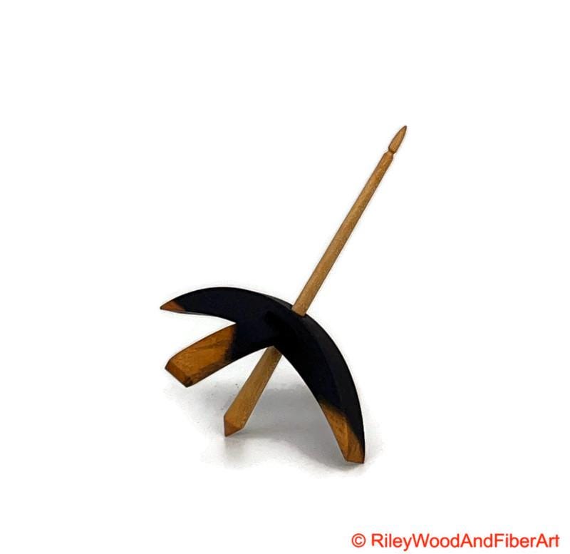 Medium Turkish Drop Spindle - Katalox Mostly Heartwood Whorl with Maple Shaft made by Riley Wood and Fiber Art