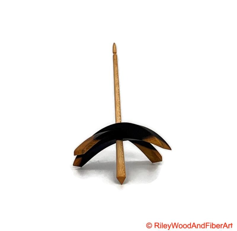 Medium Turkish Drop Spindle - Katalox Mostly Heartwood Whorl with Maple Shaft made by Riley Wood and Fiber Art