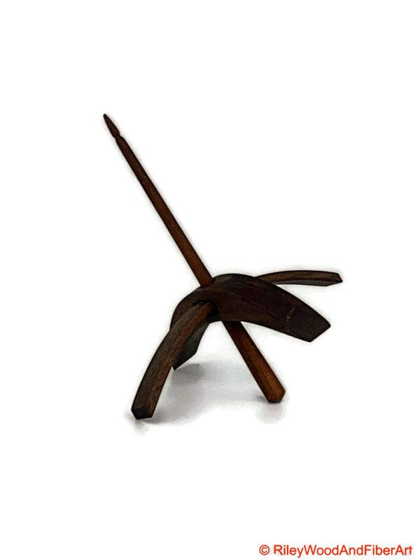 Medium Turkish Drop Spindle - Walnut Whorl with Walnut Shaft made by Riley Wood and Fiber Art