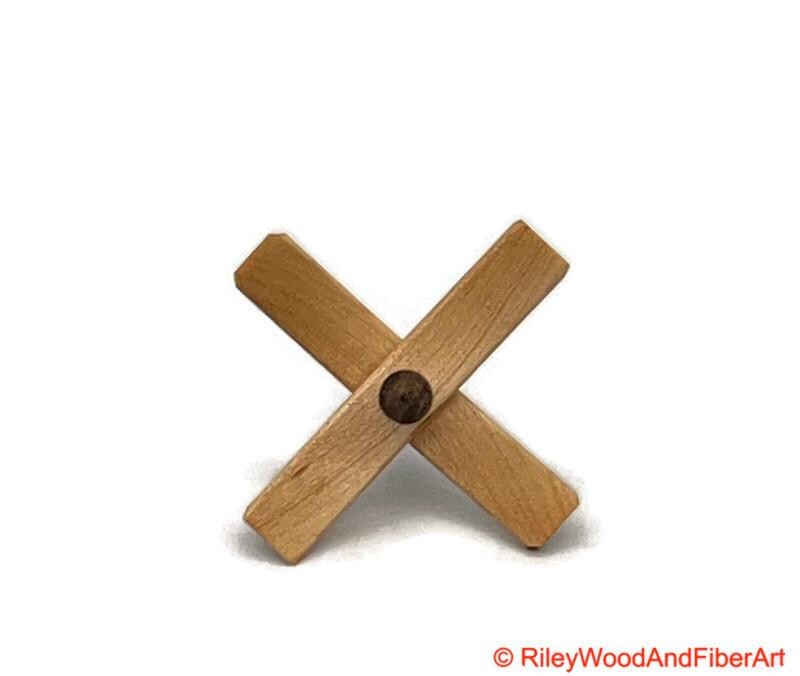 Mini Turkish Drop Spindle - Maple Whorl with Honduran Rosewood Shaft made by Riley Wood and Fiber Art