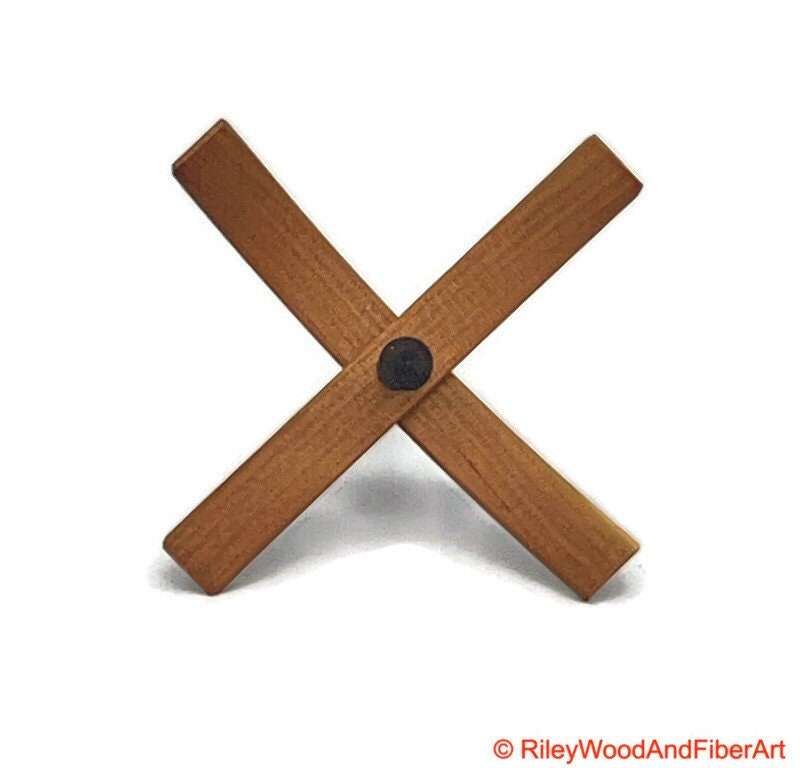 Medium Turkish Drop Spindle - Cherry at Demarcation Whorl with Honduran Rosewood Shaft made by Riley Wood and Fiber Art