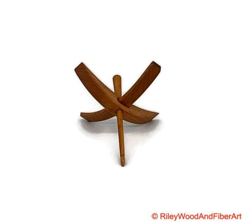 Medium Turkish Drop Spindle - Alder Whorl with Cherry Shaft made by Riley Wood and Fiber Art