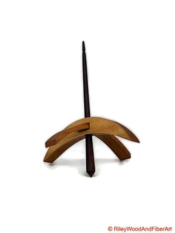 Medium Turkish Drop Spindle - Cherry at Demarcation Whorl with Cocobolo Shaft made by Riley Wood and Fiber Art
