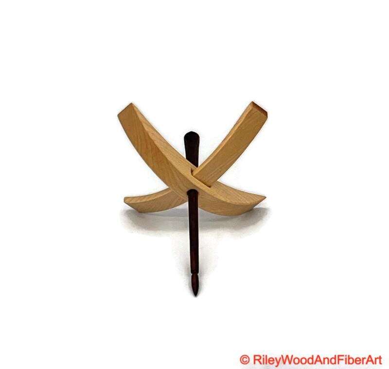Medium Turkish Drop Spindle - Maple Whorl with Jobillo Shaft made by Riley Wood and Fiber Art
