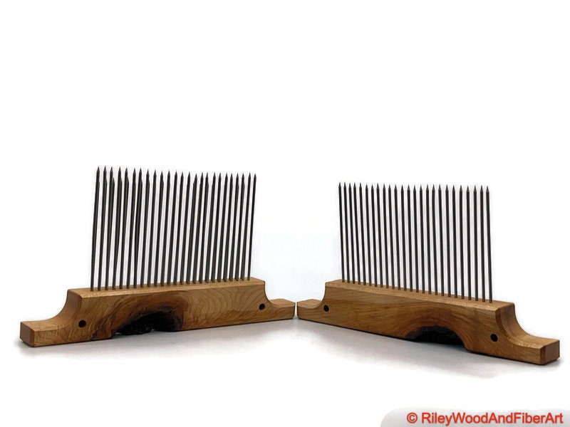 6" Standard Wool/Fiber Hackle Set - Single and Double Row Made by Riley Wood and Fiber Art