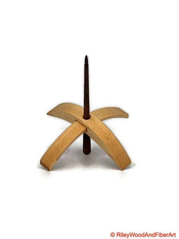 Medium Turkish Drop Spindle - Maple Whorl with Walnut Shaft made by Riley Wood and Fiber Art