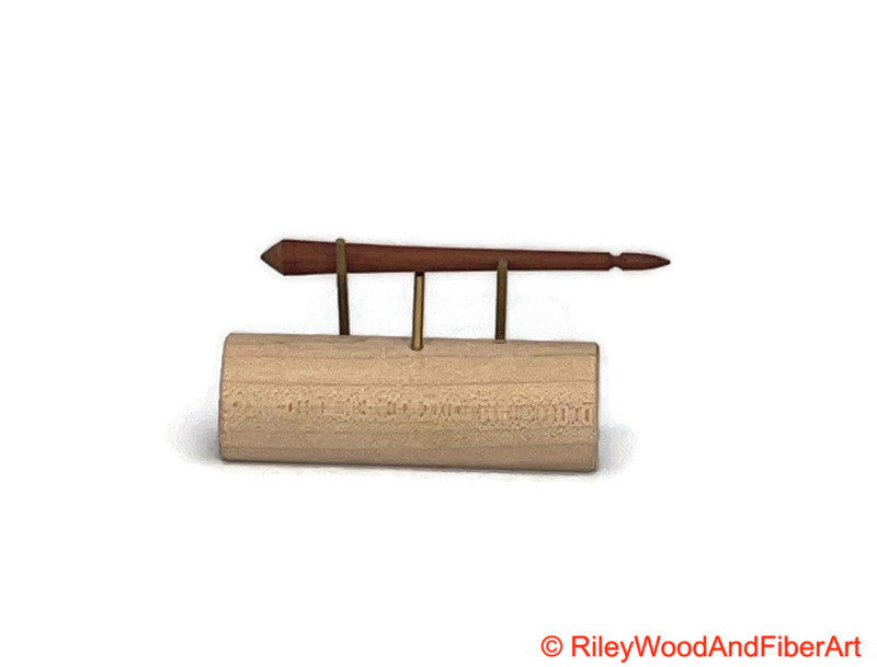 Mini Turkish Drop Spindle Shaft Cherry Made by Riley Wood and Fiber Art