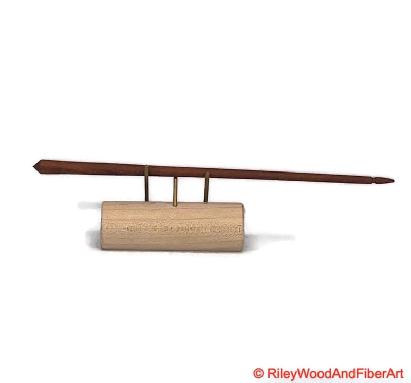 Mega Turkish Drop Spindle Shaft Cherry Made by Riley Wood and Fiber Art