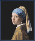 Riley Wood and Fiber Art - Girl with a Pearl Earring© – Cross Stitch Pattern | Fine Art Cross Stitch | 14 Count Aida | Digital Pattern made by Riley Wood and Fiber Art